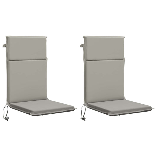 High Back Chair Cushion GEMERT 2 pcs 100% Polyester Grey