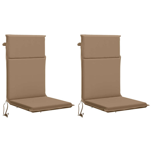 High Back Chair Cushion GEMERT 2 pcs 100% Polyester Taupe