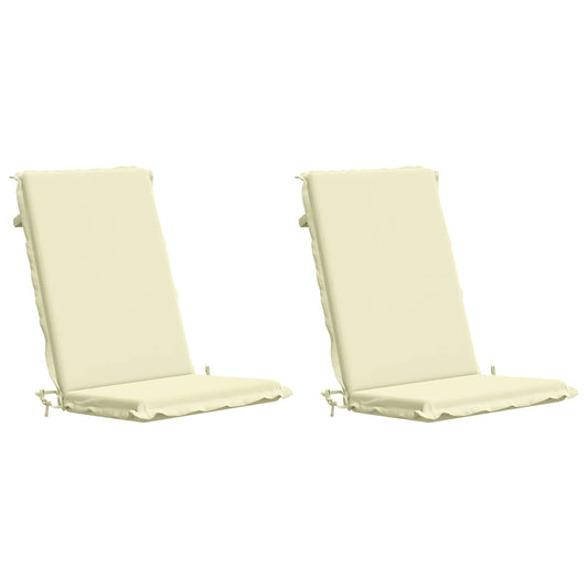 High Back Chair Cushion GEMERT 2 pcs 100% Polyester Cream