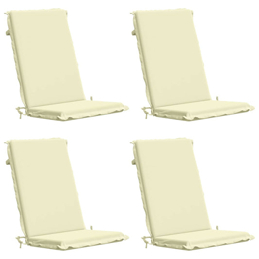 High Back Chair Cushion GEMERT 4 pcs 100% Polyester Cream