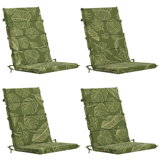 High Back Chair Cushion GEMERT 4 pcs 100% Polyester Leaf Design