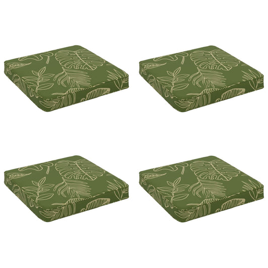 4-Piece Seat Cushions VUGHT 4 pcs 100% Polyester Leaf Design