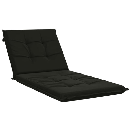 Sunlounger Cushion GEMERT 100% Polyester Black 190 x 70 x 9 cm