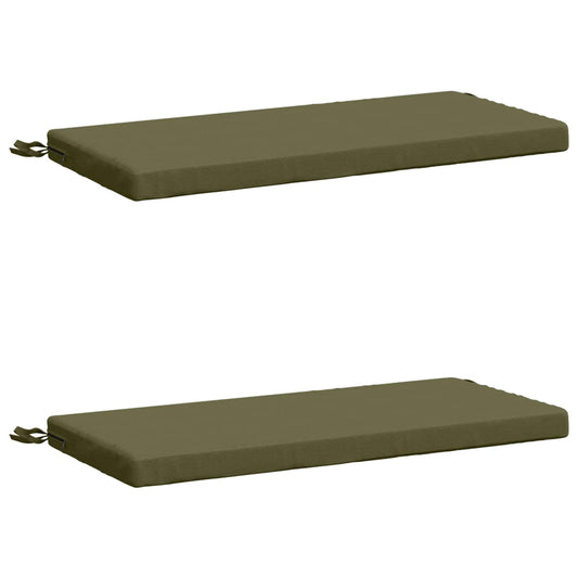 2-Piece Bench Cushions SOEST 2 pcs 100% Polyester Olive Green