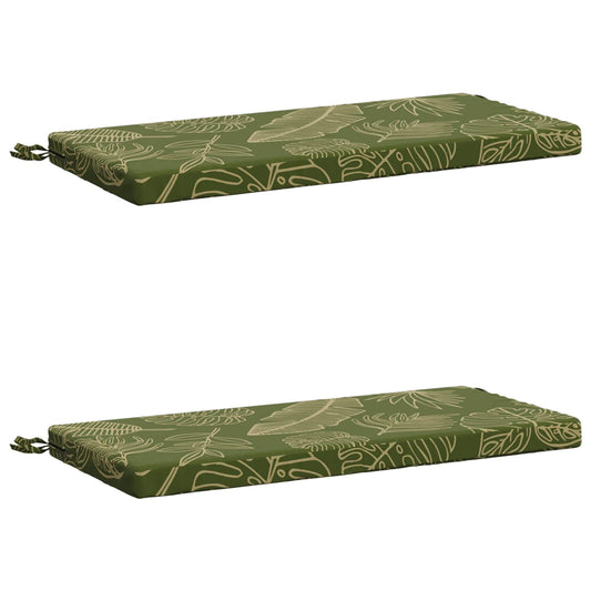 2-Piece Bench Cushions SOEST 2 pcs 100% Polyester Leaf Design
