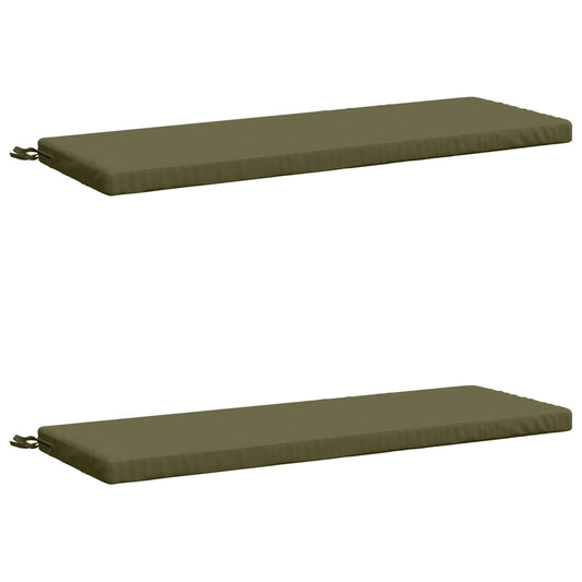 2-Piece Bench Cushions SOEST 2 pcs 100% Polyester Olive Green