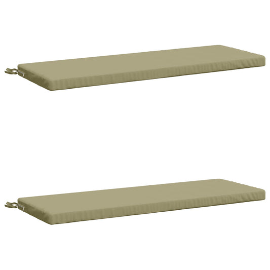 2-Piece Bench Cushions SOEST 2 pcs 100% Polyester Light Green