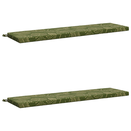 2-Piece Bench Cushions SOEST 2 pcs 100% Polyester Leaf Design