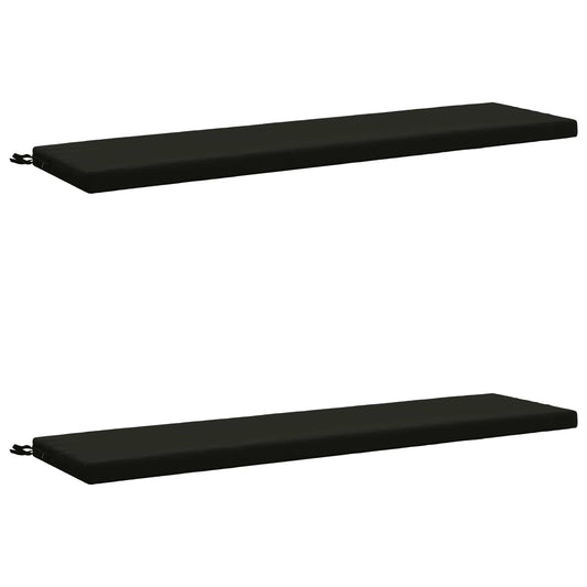 2-Piece Bench Cushions SOEST 2 pcs 100% Polyester Black