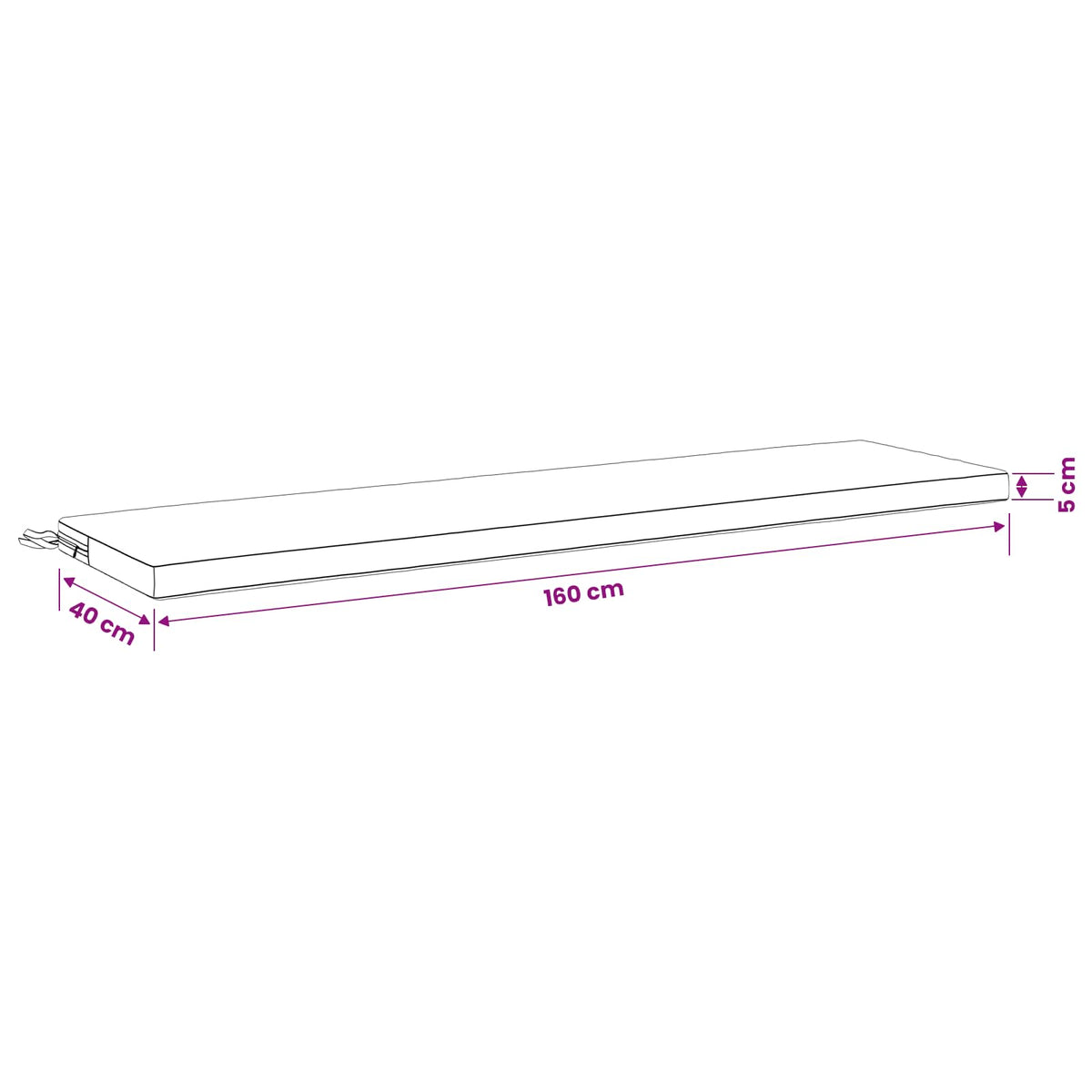 2-Piece Bench Cushions SOEST 2 pcs 100% Polyester Royal Blue