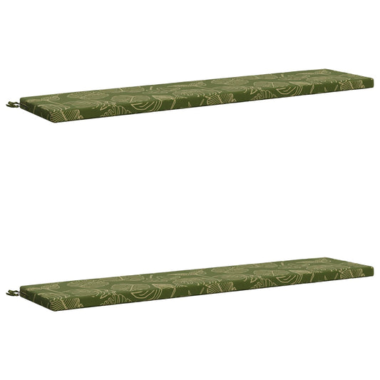 2-Piece Bench Cushions SOEST 2 pcs 100% Polyester Leaf Design