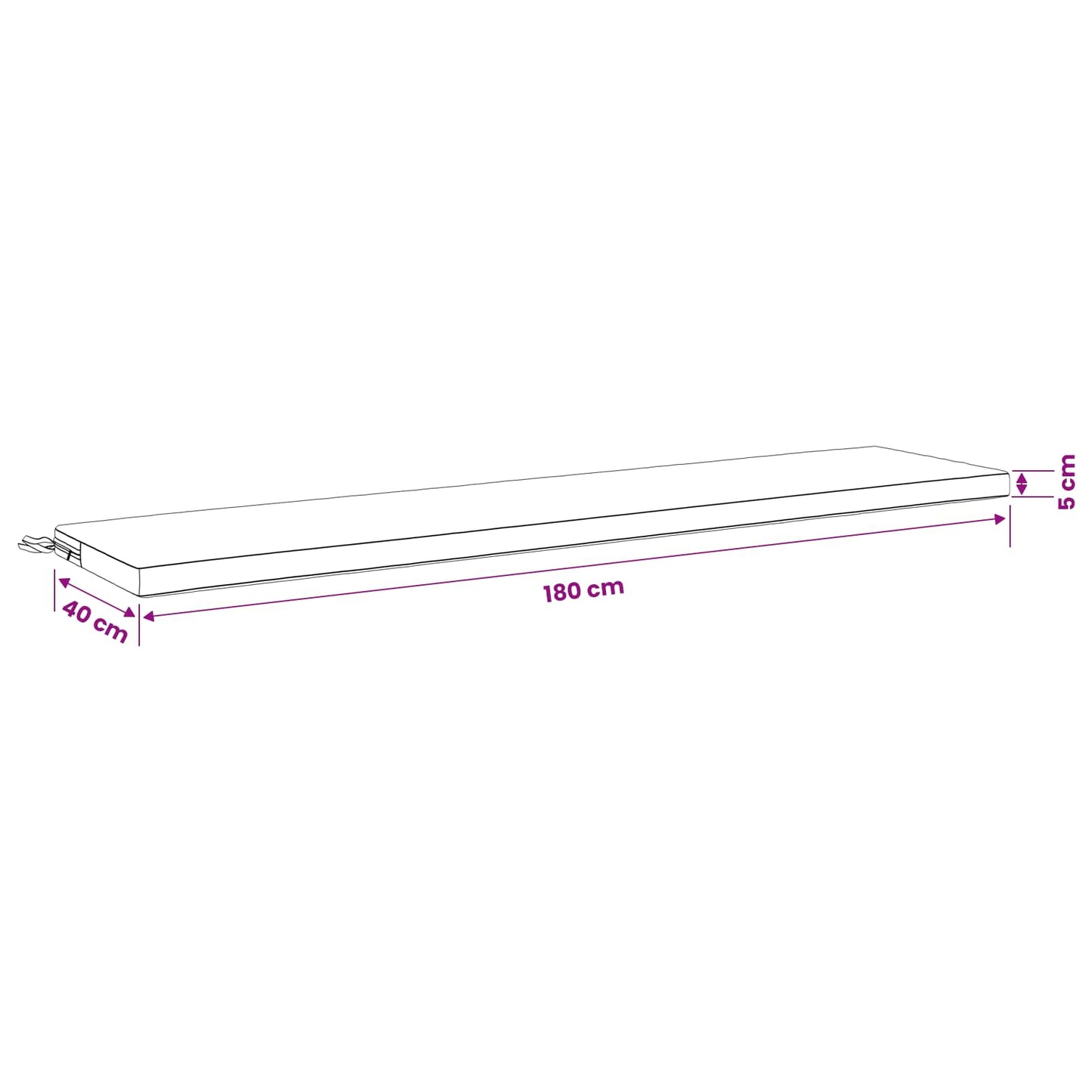 2-Piece Bench Cushions SOEST 2 pcs 100% Polyester Grey