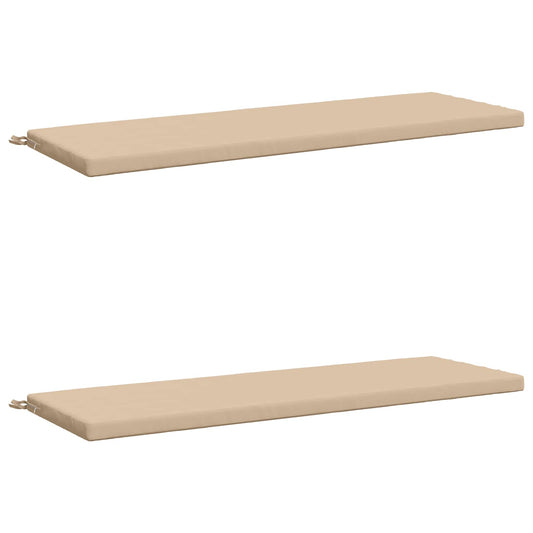 2-Piece Bench Cushions SOEST 2 pcs 100% Polyester Cream