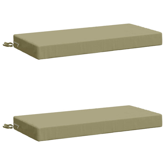 2-Piece Bench Cushions SOEST 2 pcs 100% Polyester Light Green