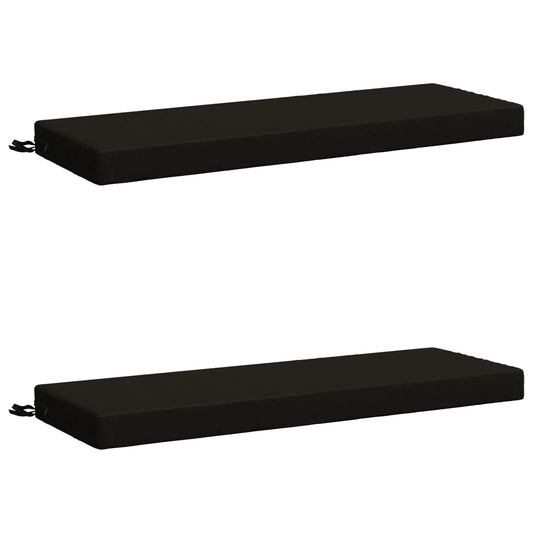 2-Piece Bench Cushions SOEST 2 pcs 100% Polyester Black