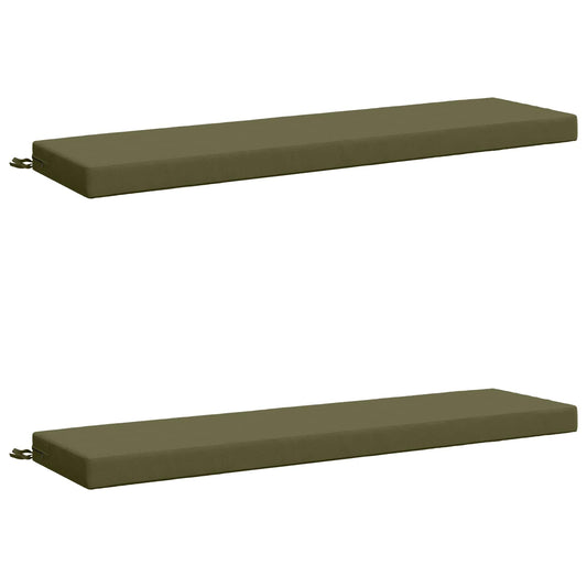 2-Piece Bench Cushions SOEST 2 pcs 100% Polyester Olive Green