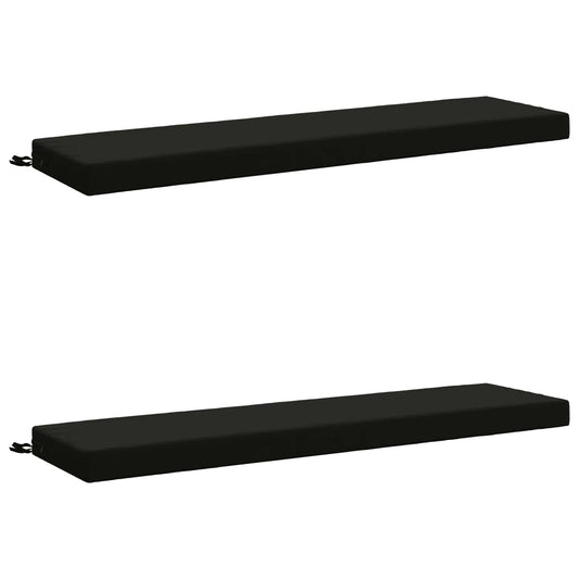 2-Piece Bench Cushions SOEST 2 pcs 100% Polyester Black