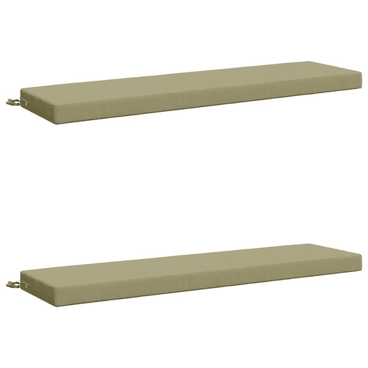 2-Piece Bench Cushions SOEST 2 pcs 100% Polyester Light Green