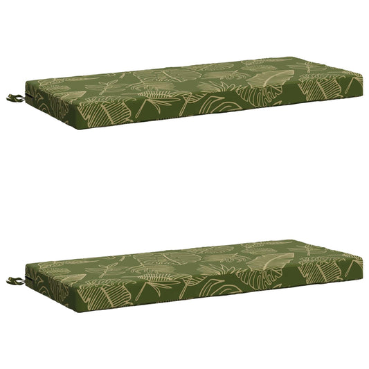 2-Piece Bench Cushions SOEST 2 pcs 100% Polyester Leaf Design