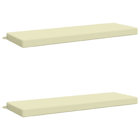 2-Piece Bench Cushions SOEST 2 pcs 100% Polyester Cream