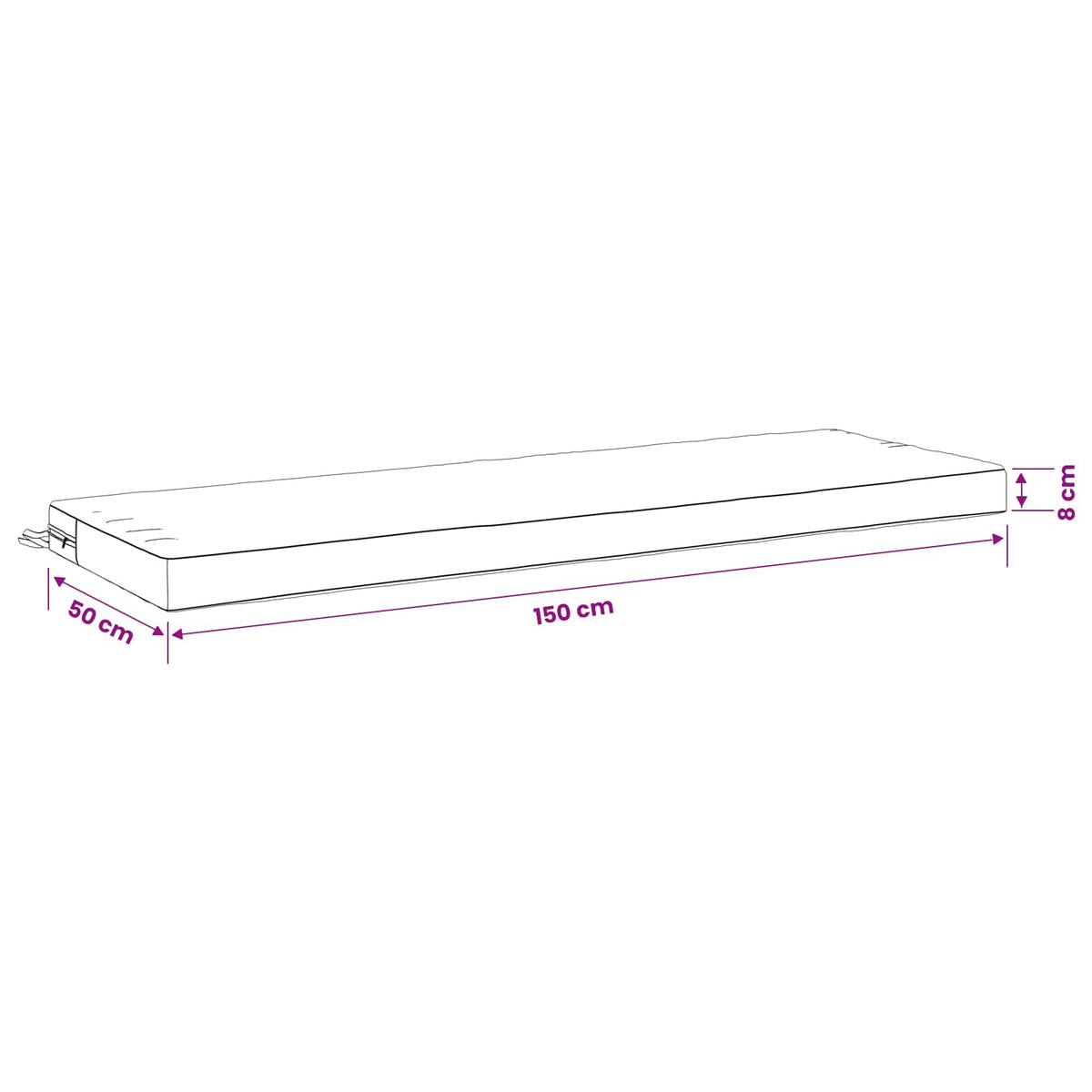 2-Piece Bench Cushions SOEST 2 pcs 100% Polyester Pink