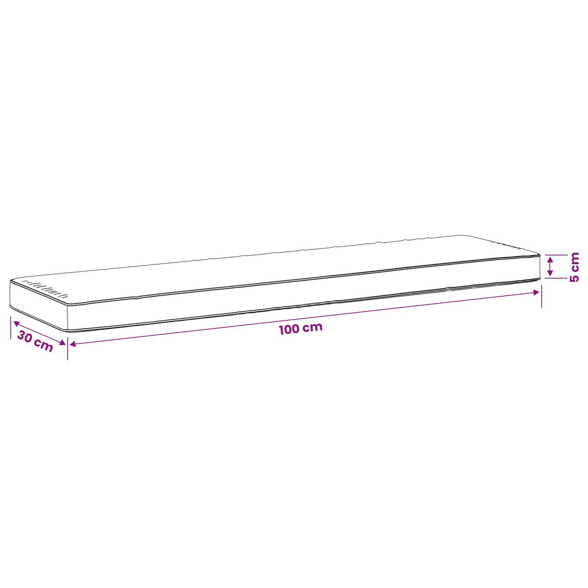 1-Piece Bench Cushion VUGHT 100% Polyester Taupe