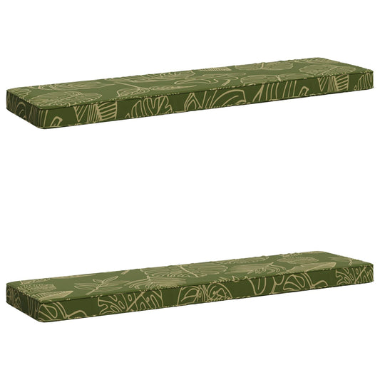 2-Piece Bench Cushions VUGHT 2 pcs 100% Polyester Leaf Design