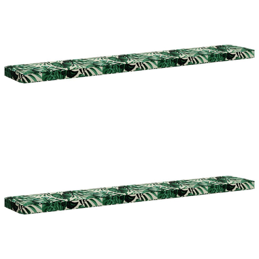 2-Piece Bench Cushions VUGHT 2 pcs 100% Polyester Leaf Pattern