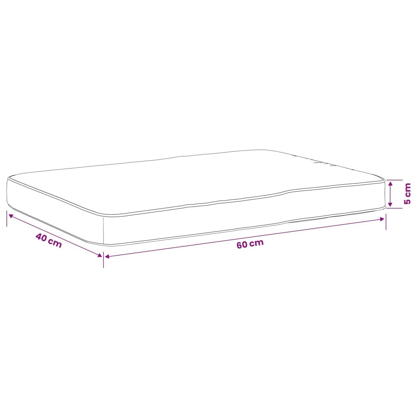 1-Piece Bench Cushion VUGHT 100% Polyester Anthracite