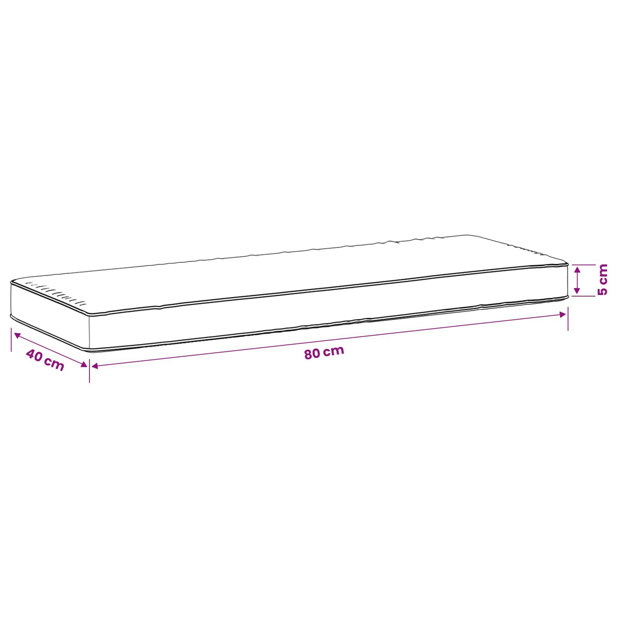 2-Piece Bench Cushions VUGHT 2 pcs 100% Polyester Black
