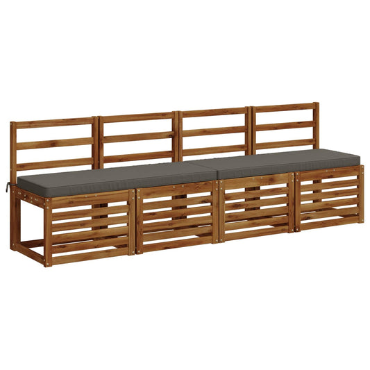 1-Piece Bench Cushion VUGHT 100% Polyester Grey 110 x 40 x 5 cm