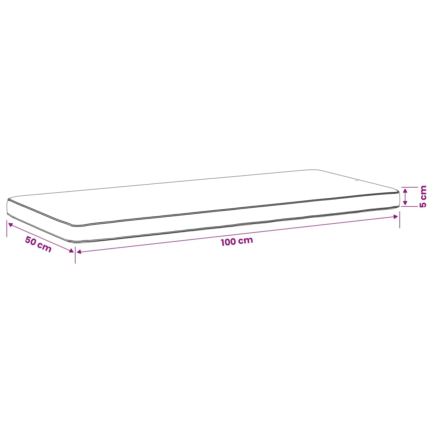 1-Piece Bench Cushion VUGHT 100% Polyester Cream