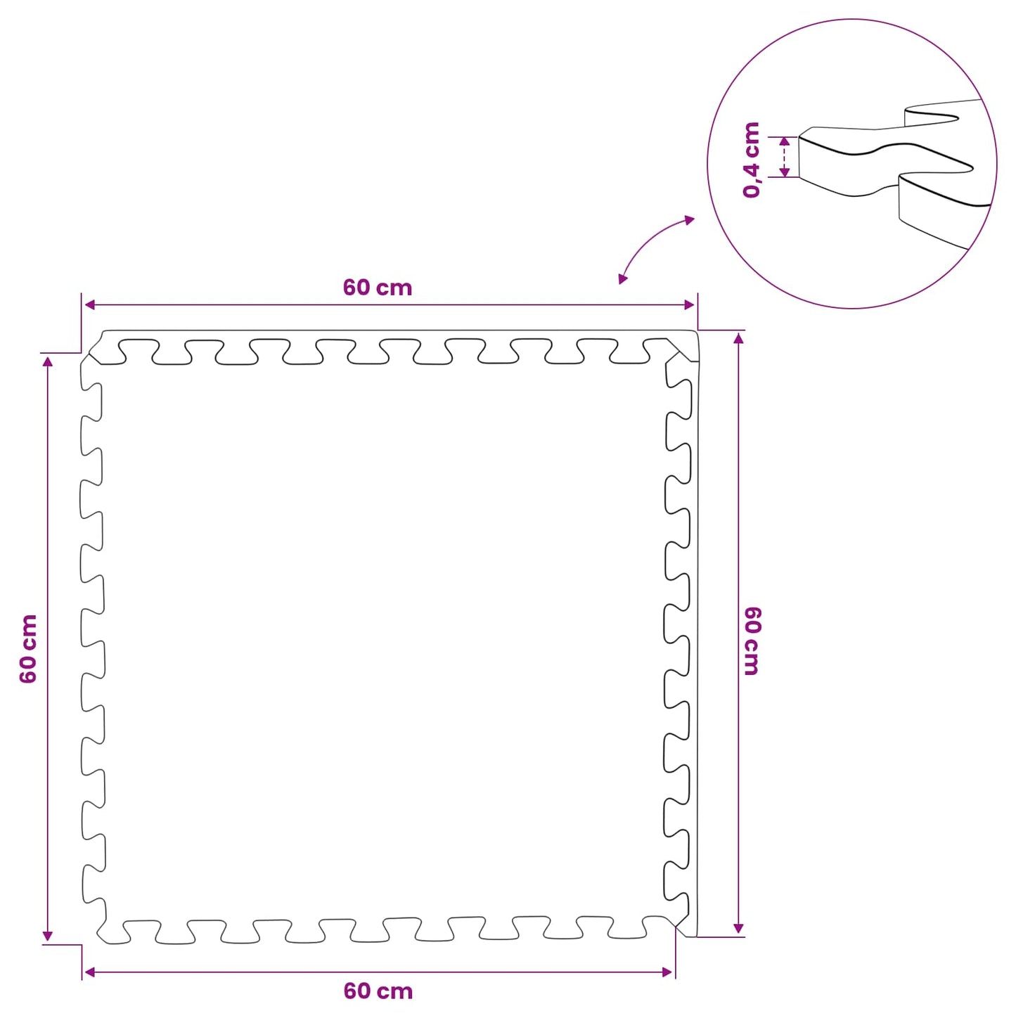 Floor Mats 12 pcs Grey 4.32 m² EVA Foam