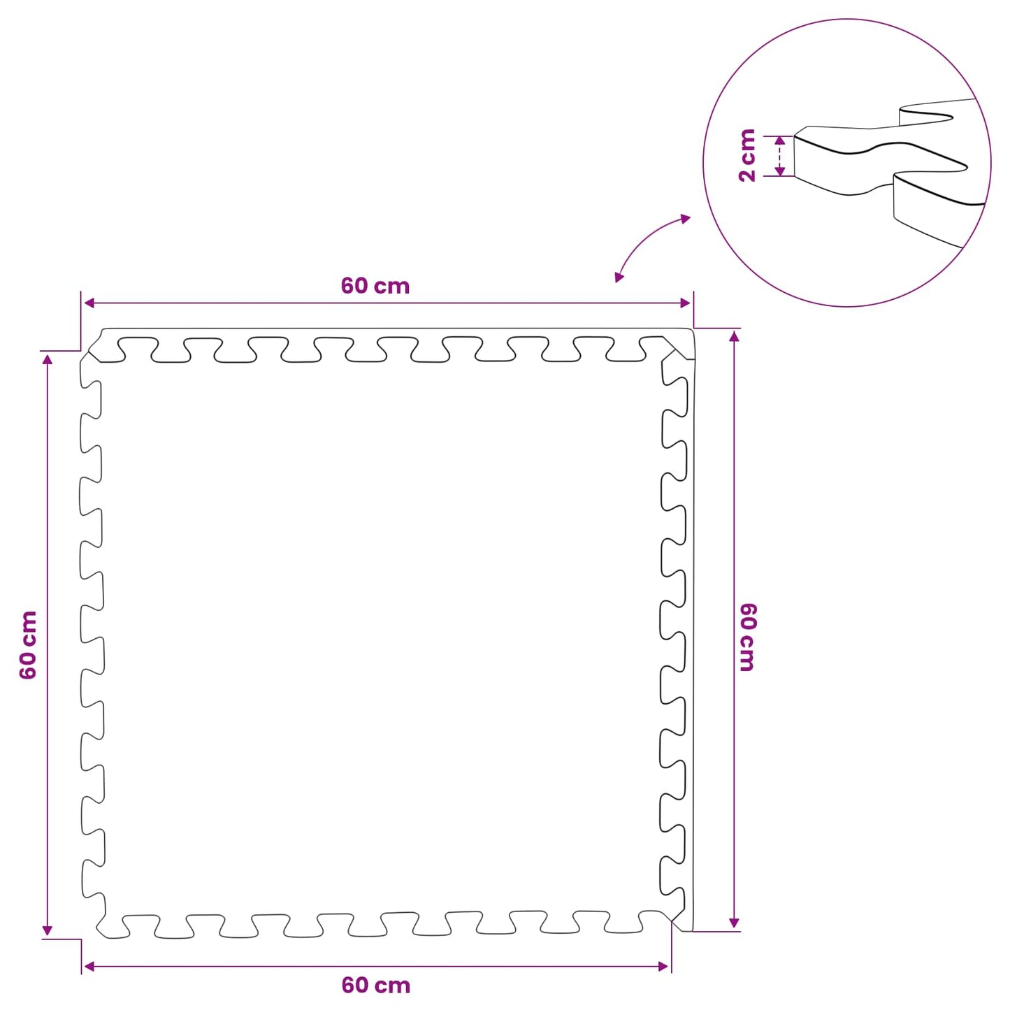 Floor Mats 6 pcs Grey 2.16 m² EVA Foam