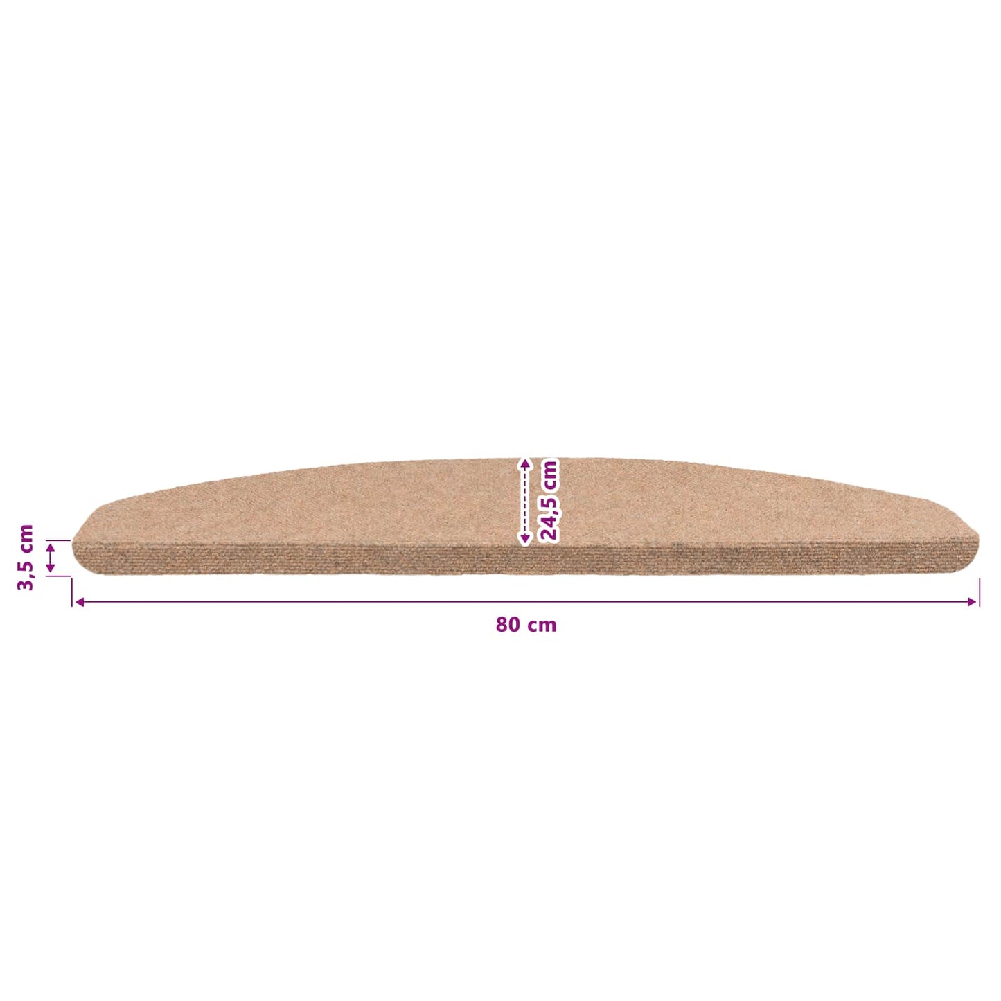 Self-adhesive Stair Mats 15 pcs 80 x 28 x 3.5 cm Beige