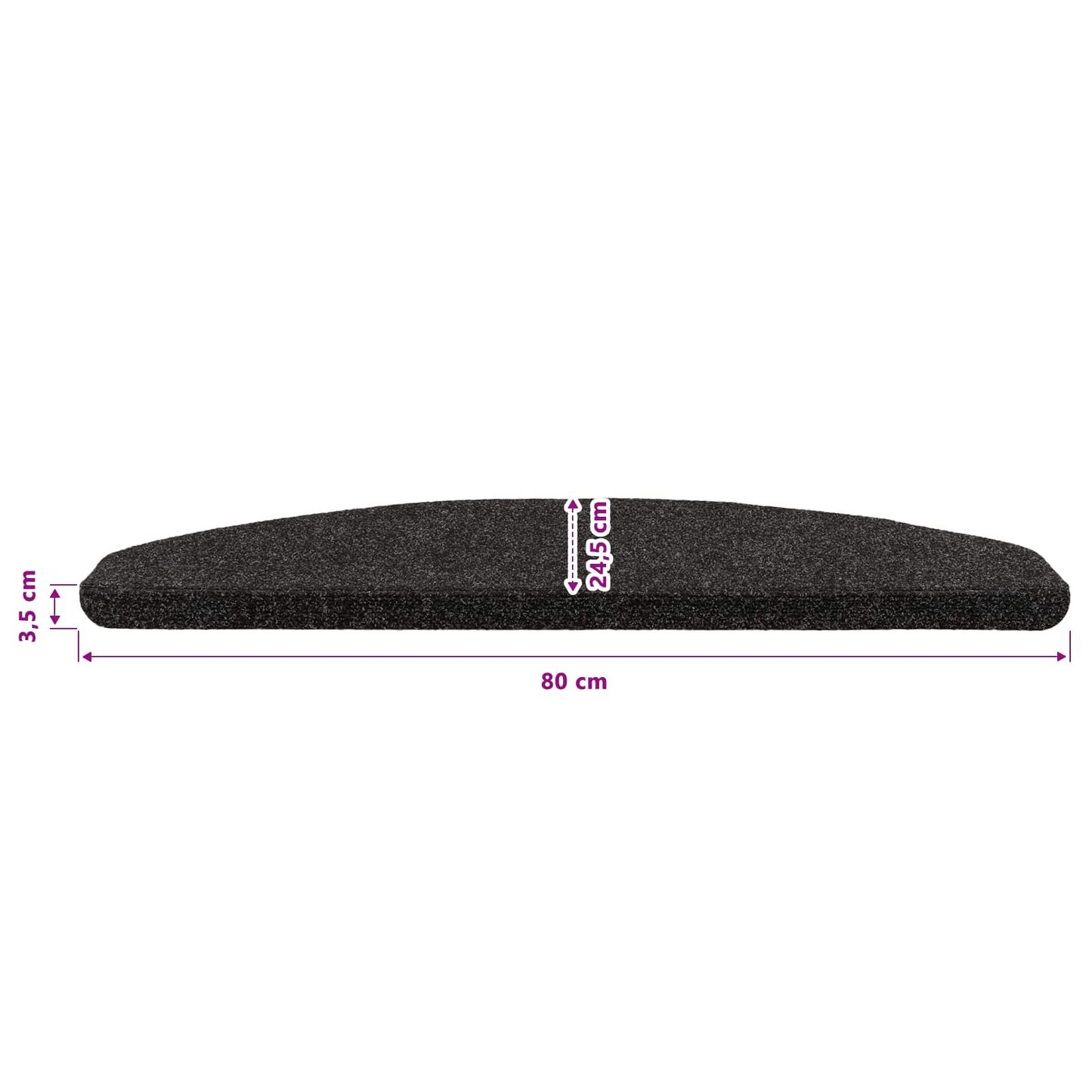 Self-adhesive Stair Mats 15 pcs 80 x 28 x 3.5 cm Black