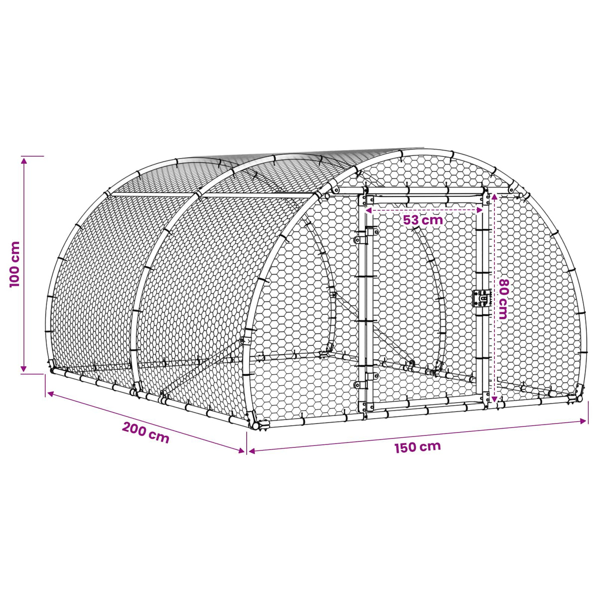 Chicken Coop Silver 200 x 150 x 100 cm Galvanised Steel