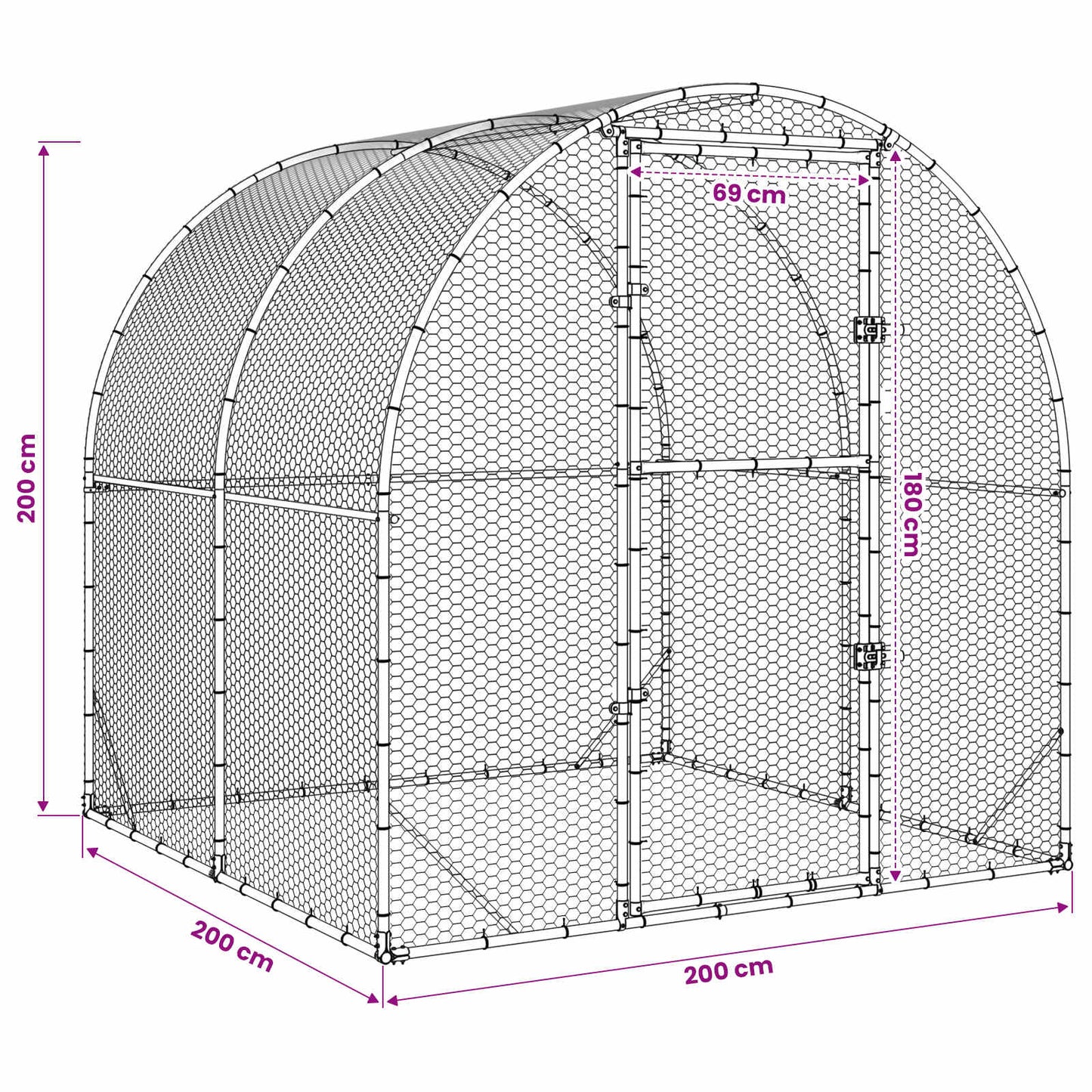 Chicken Coop Silver 200 x 200 x 200 cm Galvanised Steel