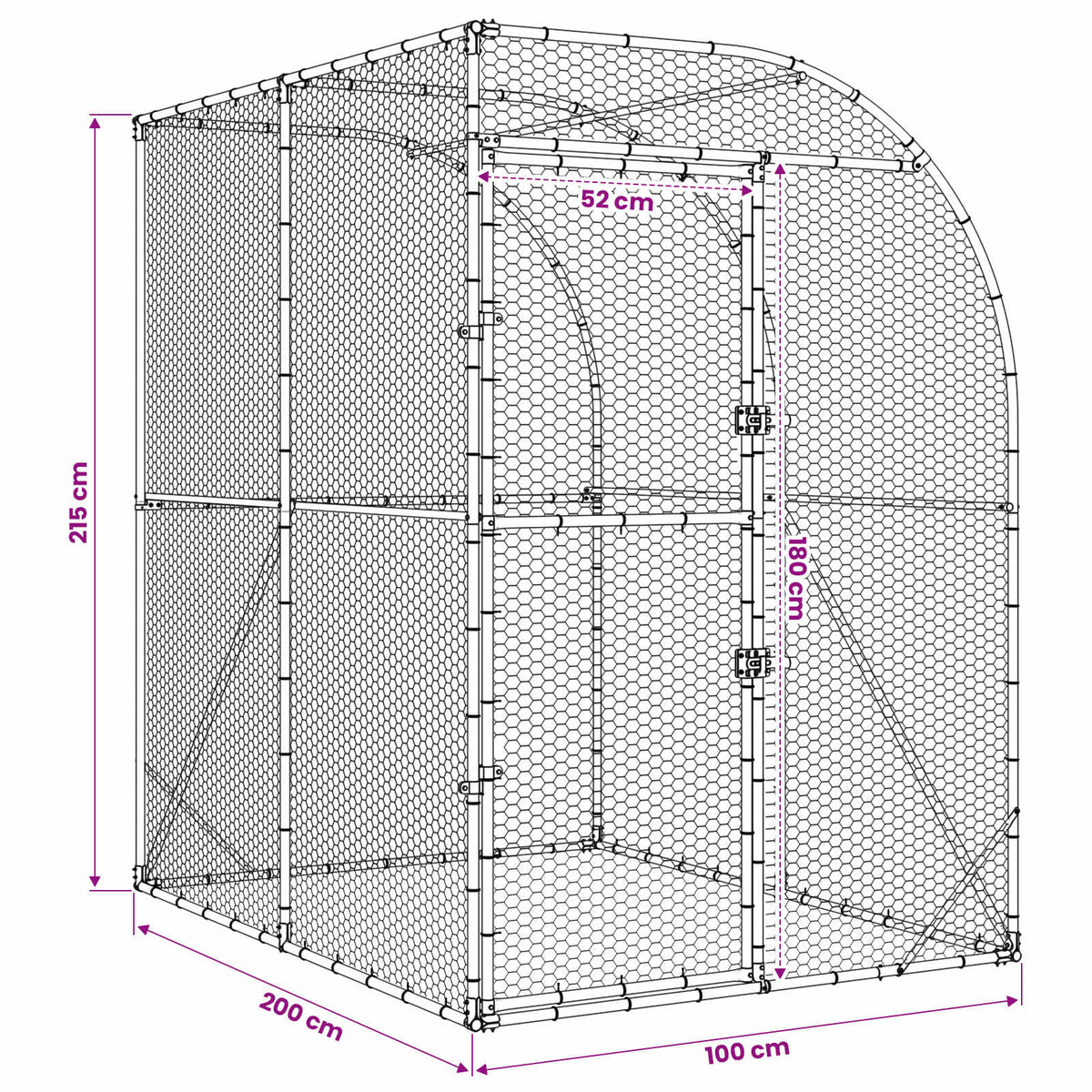 Chicken Coop Silver 200 x 100 x 215 cm Galvanised Steel