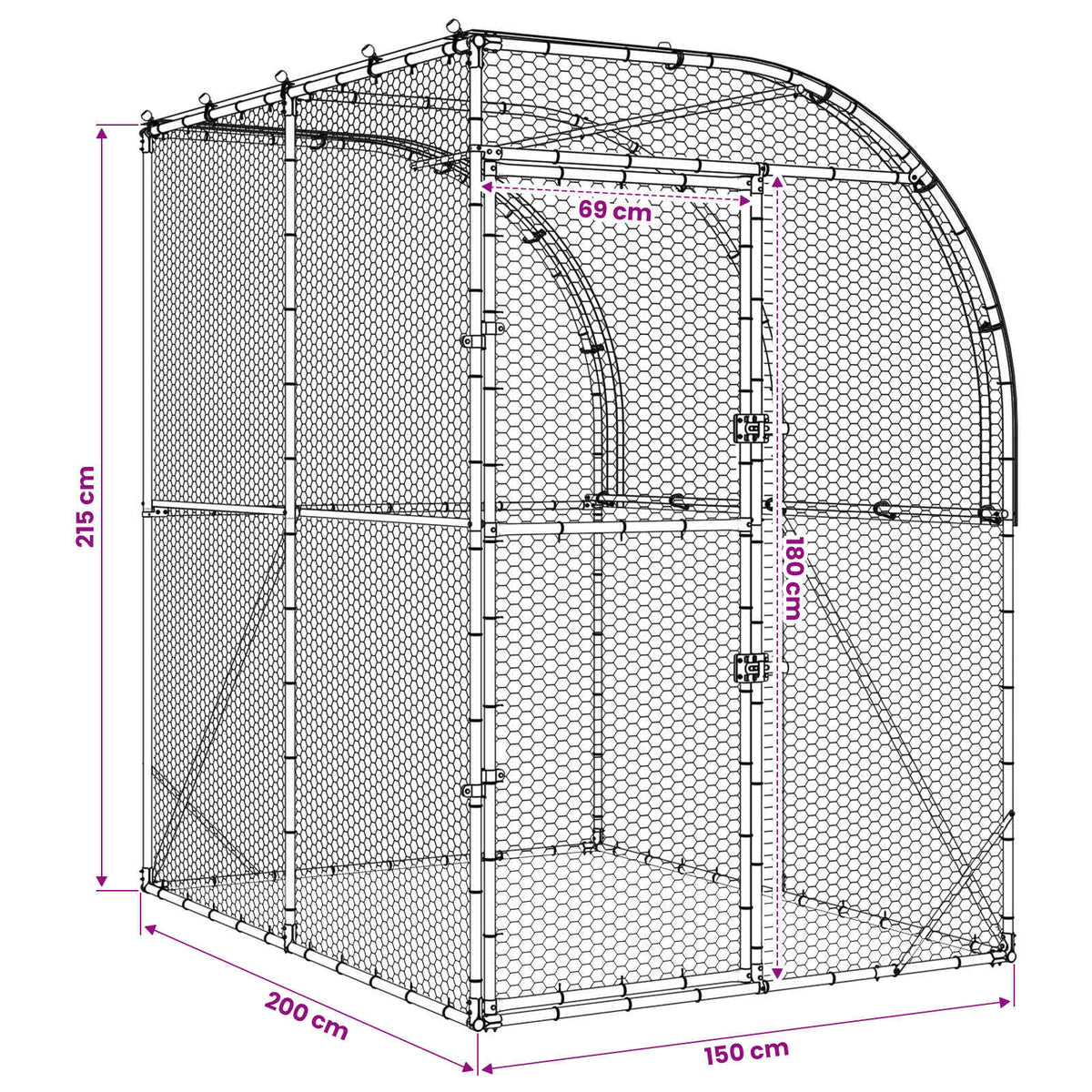 Chicken Coop Silver 200 x 150 x 215 cm Galvanised Steel
