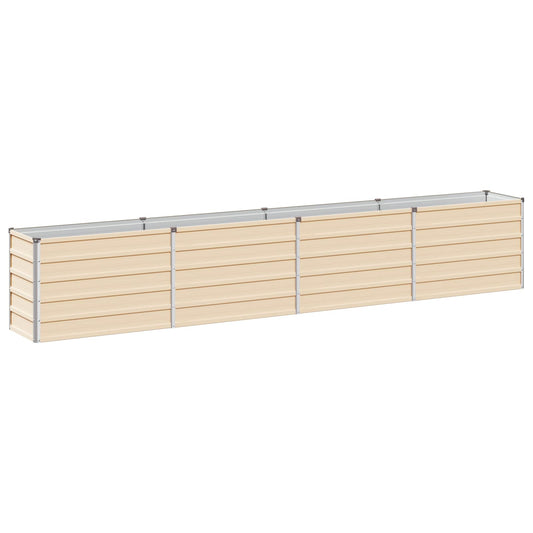 Raised Garden Bed Ivory 320 x 40 x 55 cm cold-rolled steel