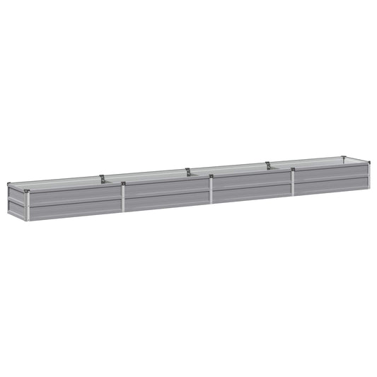 Raised Garden Bed Grey 320 x 40 x 24 cm cold-rolled steel