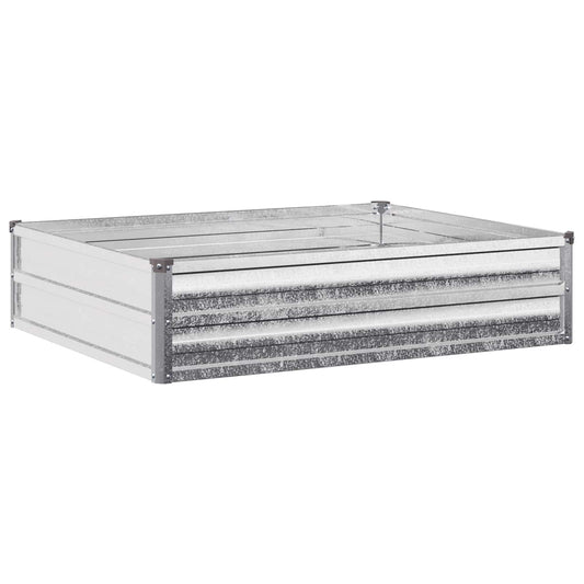 Raised Garden Bed Silver 100 x 80 x 24 cm galvanized