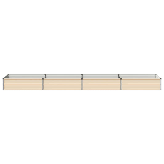 Raised Garden Bed Ivory 320 x 80 x 24 cm cold-rolled steel
