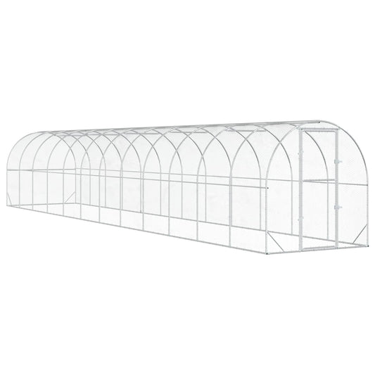 Chicken Coop Silver 1200 x 200 x 200 cm Galvanised Steel