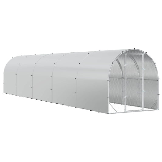 Chicken Coop Silver 1000 x 200 x 200 cm Galvanised Steel