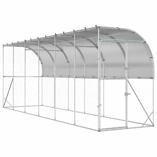 Against Wall Chicken Coop Silver 600 x 100 x 215 cm