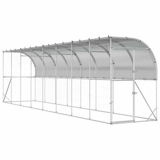 Against Wall Chicken Coop Silver 800 x 100 x 215 cm