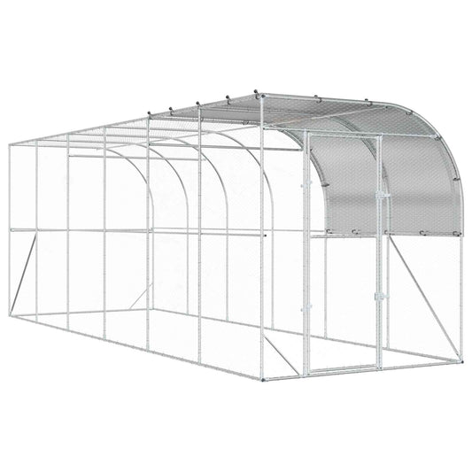 Against Wall Chicken Coop Silver 600 x 200 x 215 cm