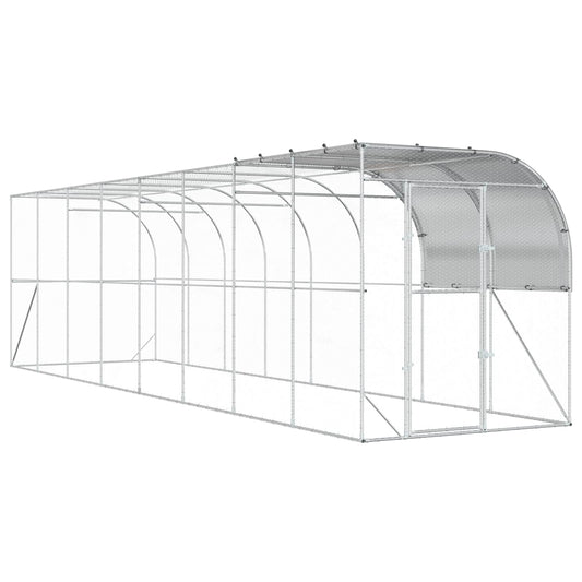 Against Wall Chicken Coop Silver 800 x 200 x 215 cm